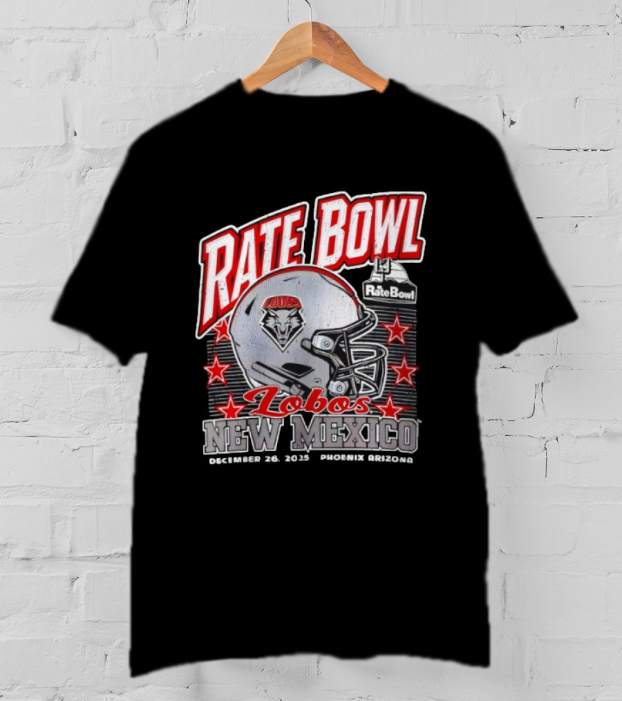 Rate Bowl 2025 New Mexico Lobos Vintage Helmet December 26 Phoenix Arizona T-Shirt