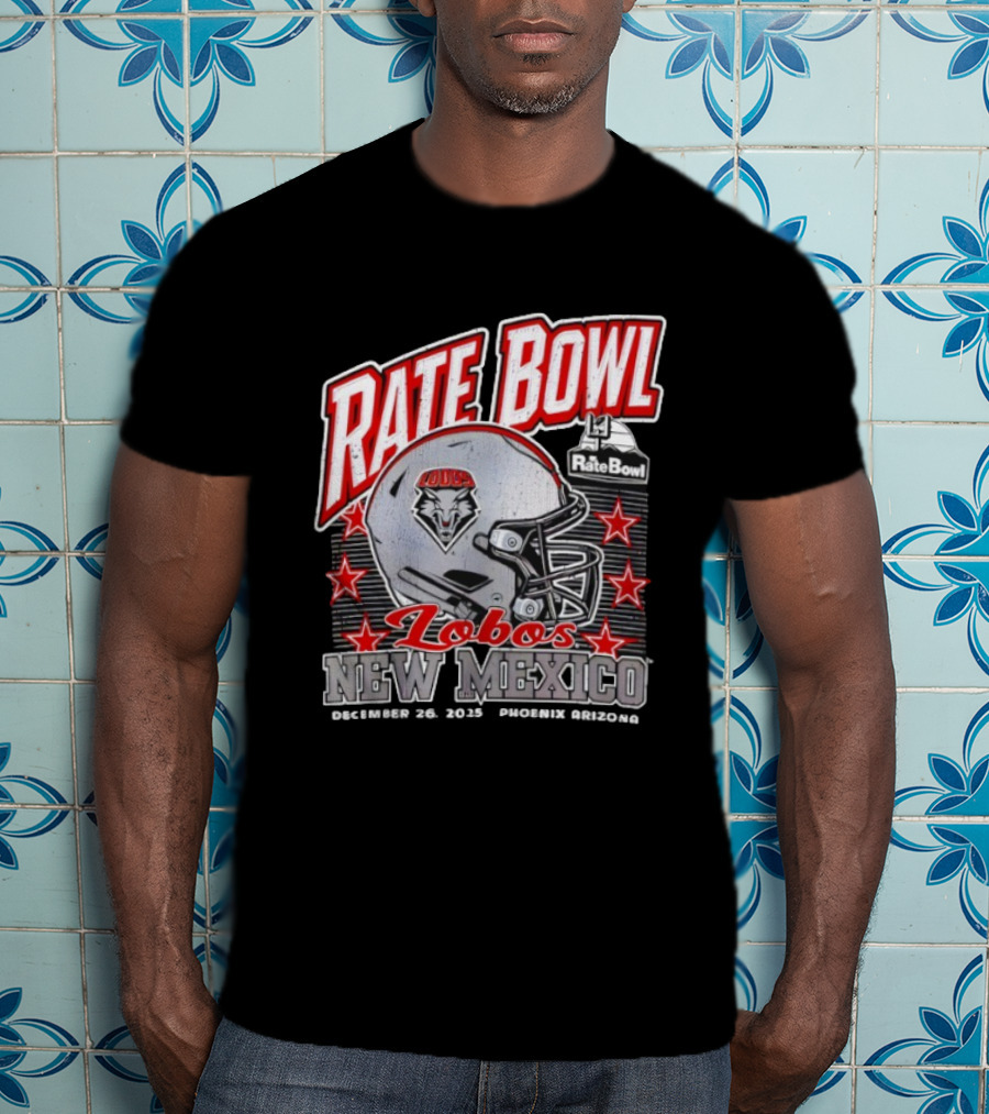 Rate Bowl 2025 New Mexico Lobos Vintage Helmet December 26 Phoenix Arizona T-Shirt