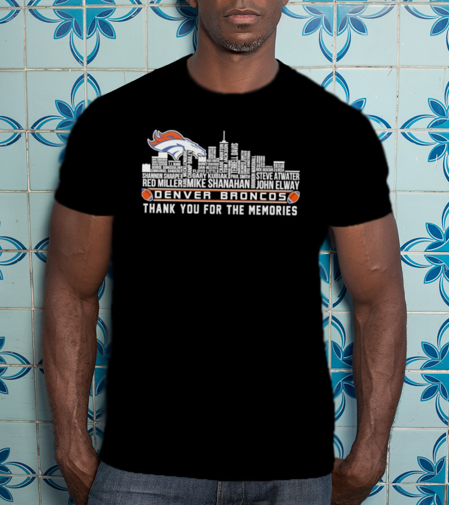 Denver Broncos City Skyline Thank You For The Memories T-Shirt