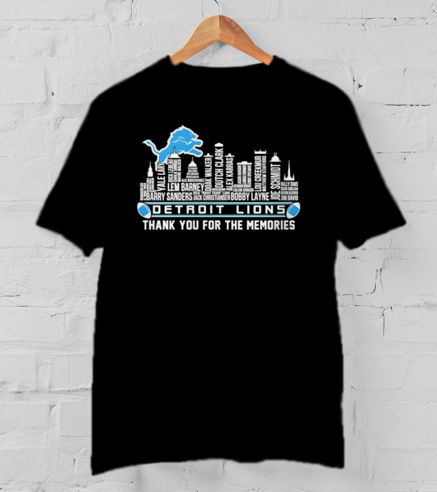 Detroit Lions Skyline Thank You For The Memories T-Shirt