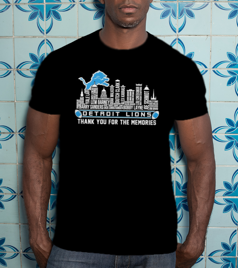 Detroit Lions Skyline Thank You For The Memories T-Shirt