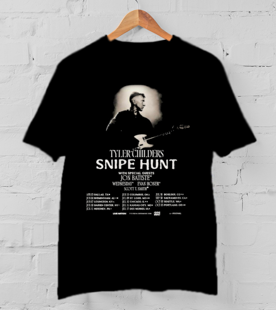 Tyler Childers Snipe Hunt 2026 Tour North America Dates Special Guests Joce Kelsey Wayne Graham T-Shirt