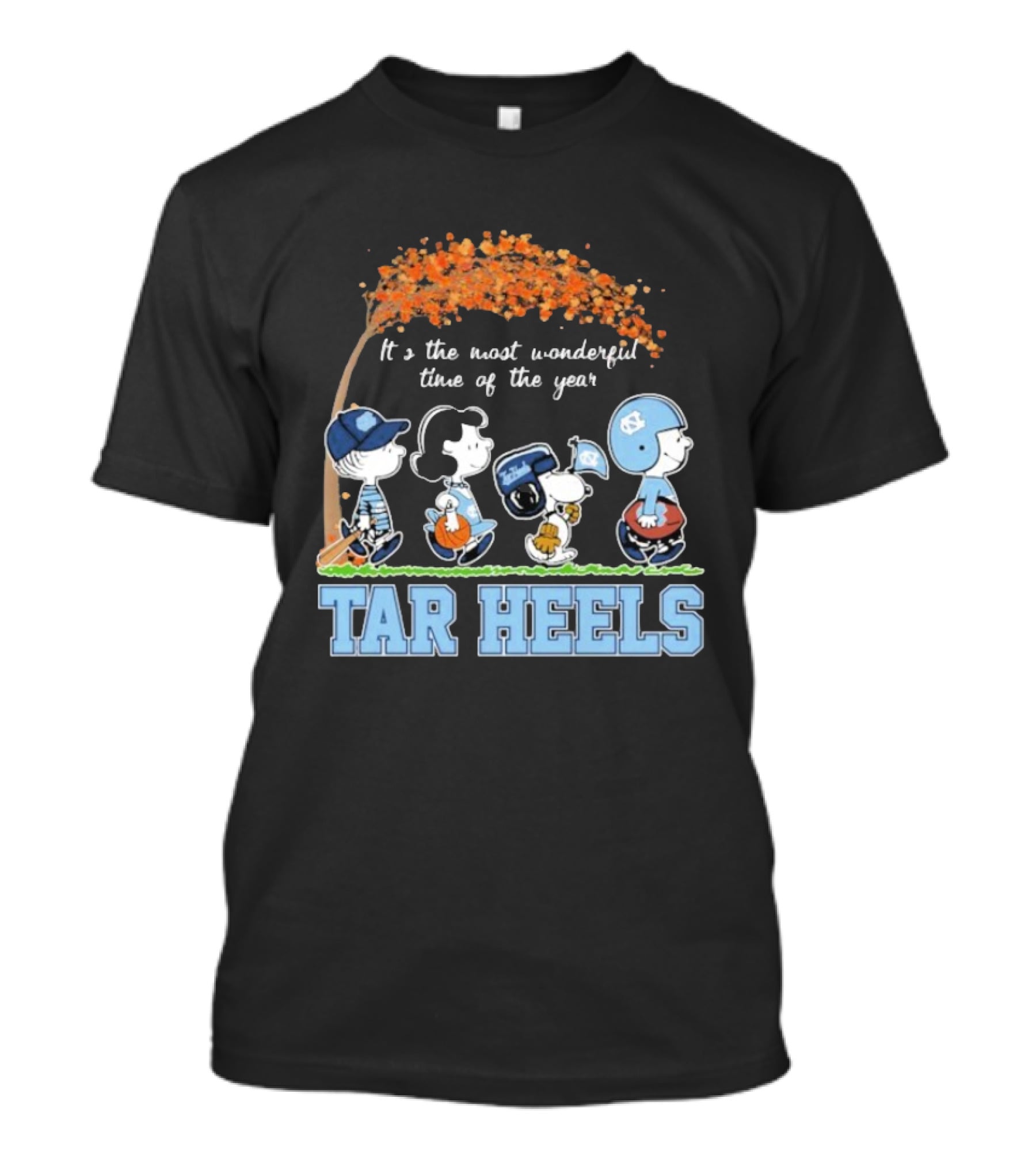 UNC North Carolina Tar Heels Snoopy The Peanuts It’s The Most Wonderful Time Of The Year T-Shirt