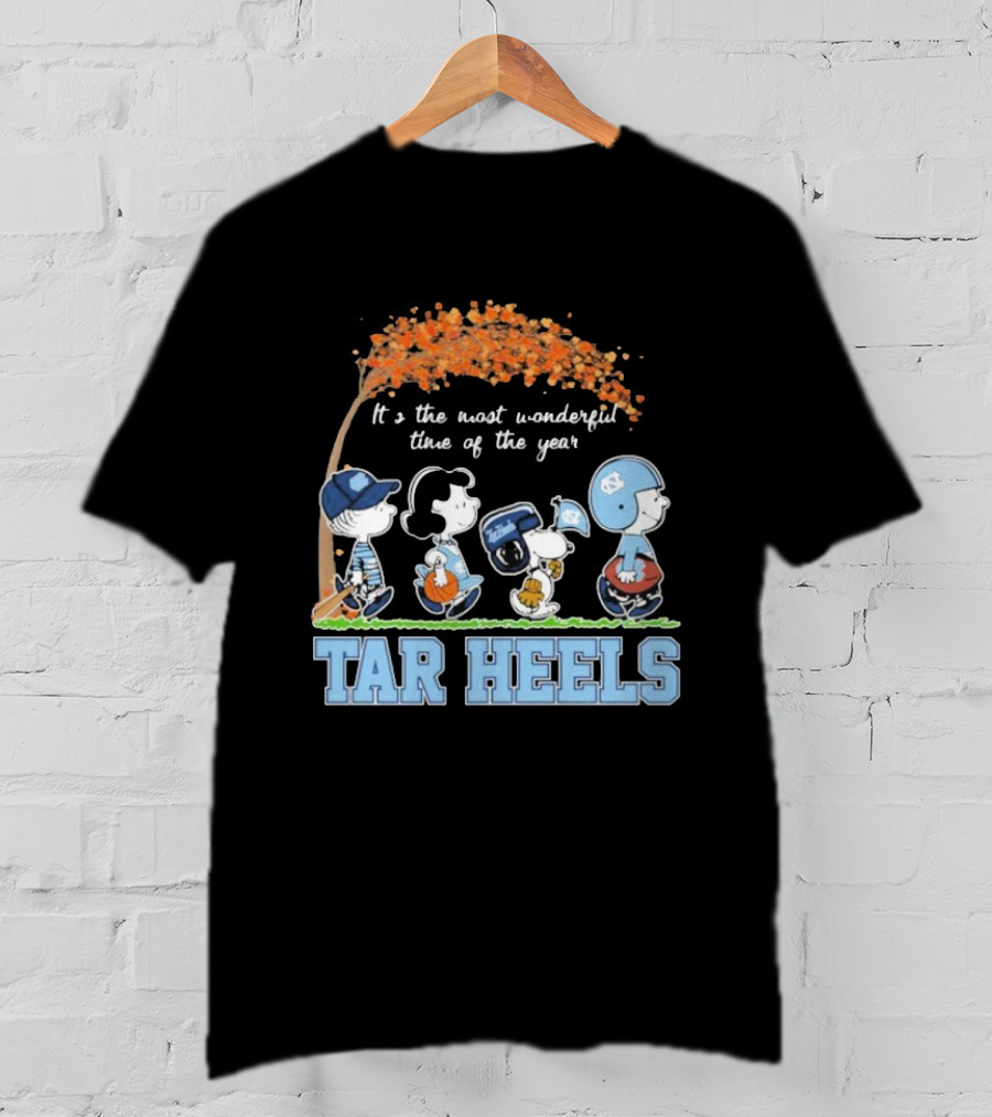 UNC North Carolina Tar Heels Snoopy The Peanuts It’s The Most Wonderful Time Of The Year T-Shirt