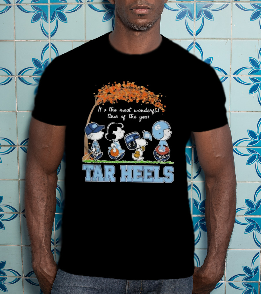 UNC North Carolina Tar Heels Snoopy The Peanuts It’s The Most Wonderful Time Of The Year T-Shirt