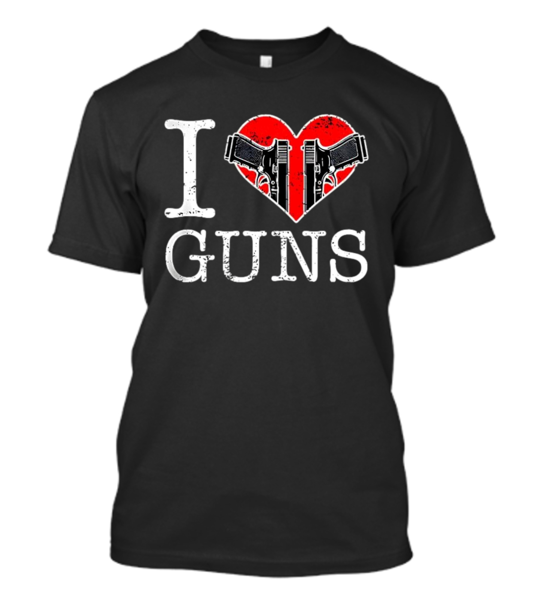 I Love Guns Heart Pistols 2026 T-Shirt