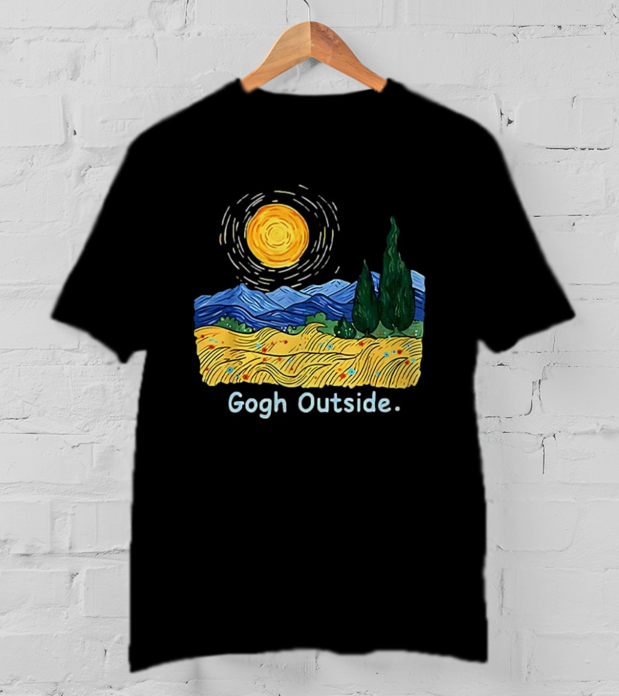 Gogh Outside Starry Night Sun Landscape T-Shirt