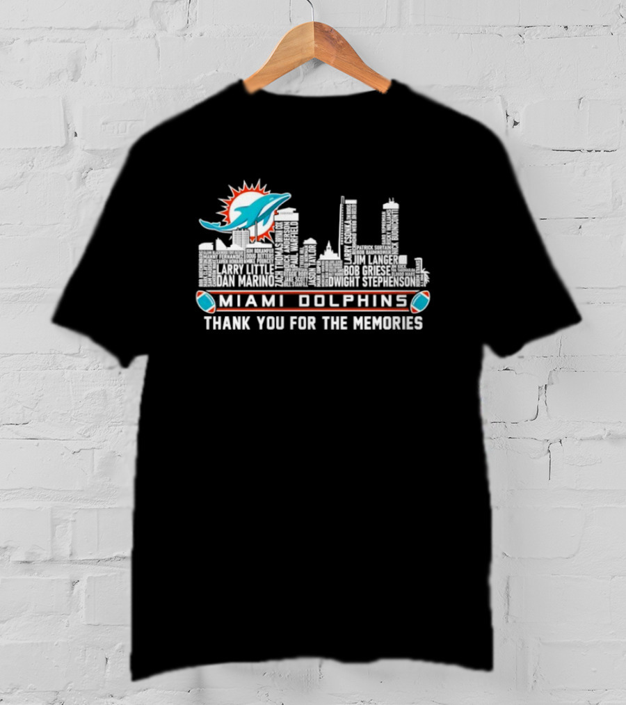 Miami Dolphins Skyline Thank You For The Memories T-Shirt