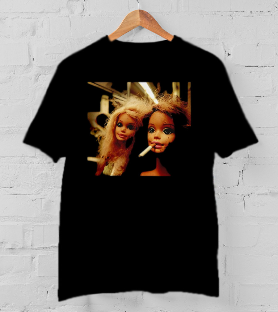 Distressed Dolls With Cigarette Urban Aesthetic T-Shirt