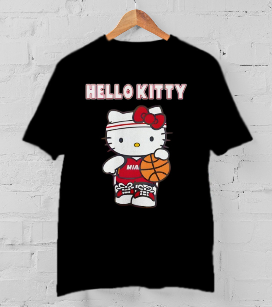 Hello Kitty Miami Basketball Crossover Cute Collaboration T-Shirt