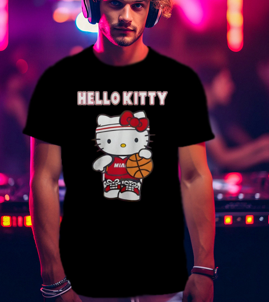 Hello Kitty Miami Basketball Crossover Cute Collaboration T-Shirt