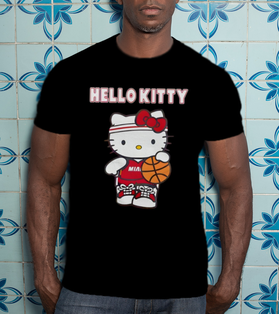 Hello Kitty Miami Basketball Crossover Cute Collaboration T-Shirt