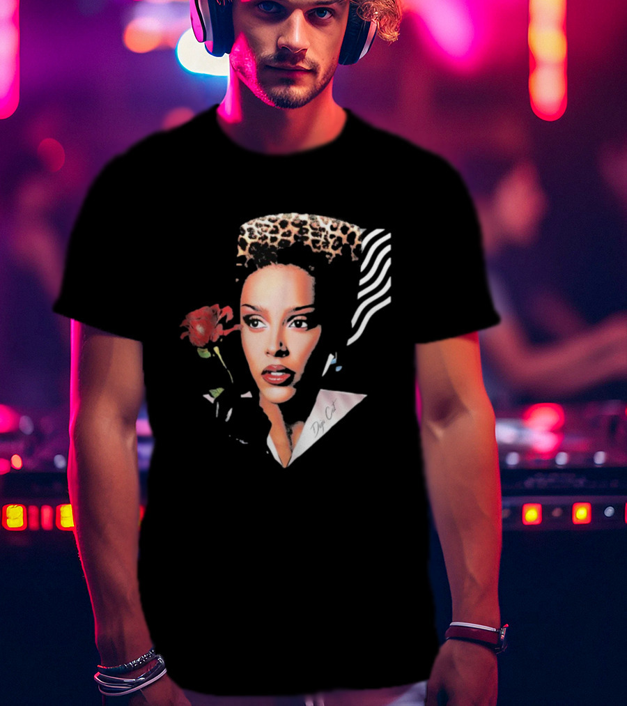 Doja Cat Vie Glamour Leopard Print Rose T-Shirt