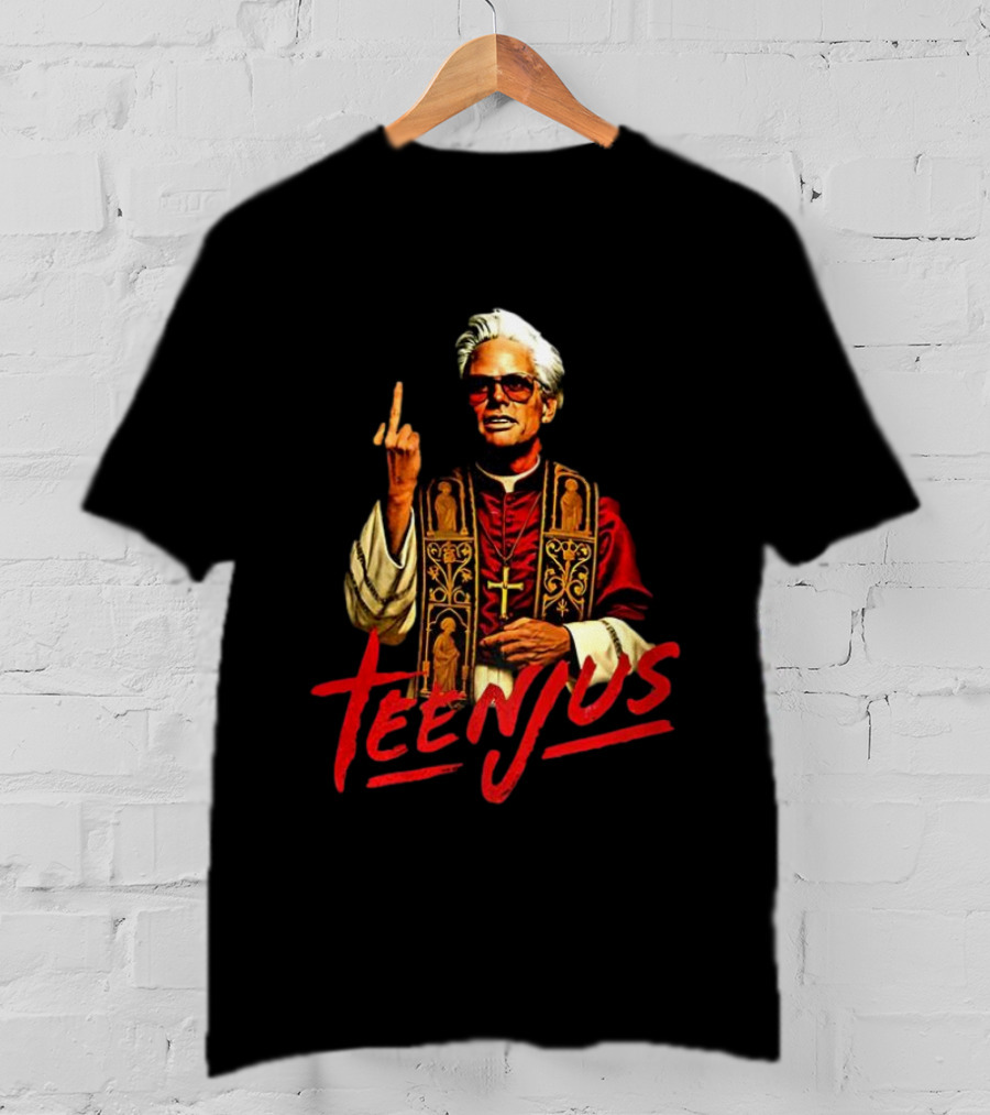 Saint Billy Middle Finger Teenjus Caricature T-Shirt