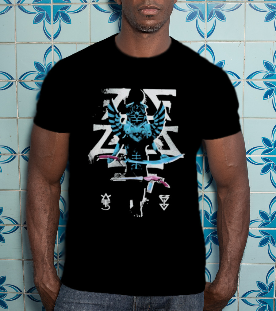 Warhammer 40 000 Aeldari Autarch Symbol Blue And Pink T-Shirt