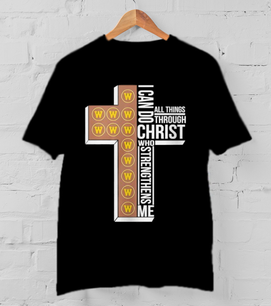 San Diego Padres W Logo Cross I Can Do All Things Through Christ Who Strengthens Me T-Shirt