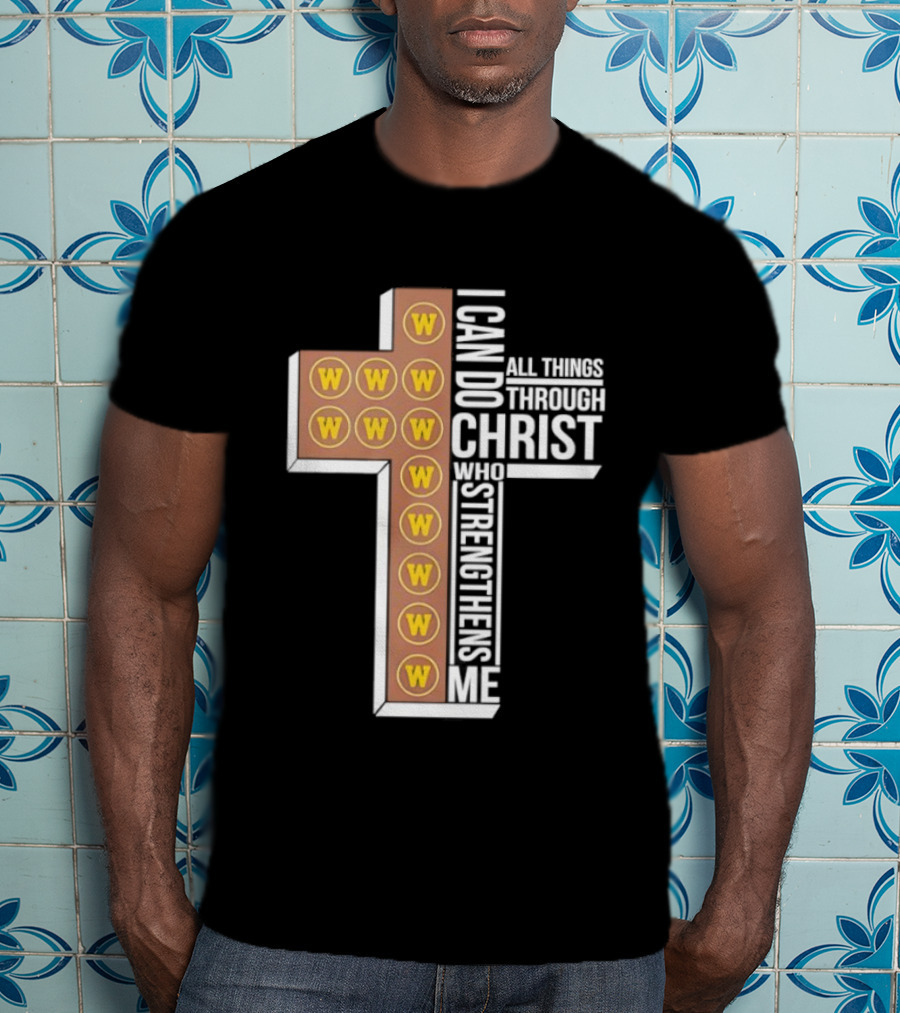 San Diego Padres W Logo Cross I Can Do All Things Through Christ Who Strengthens Me T-Shirt