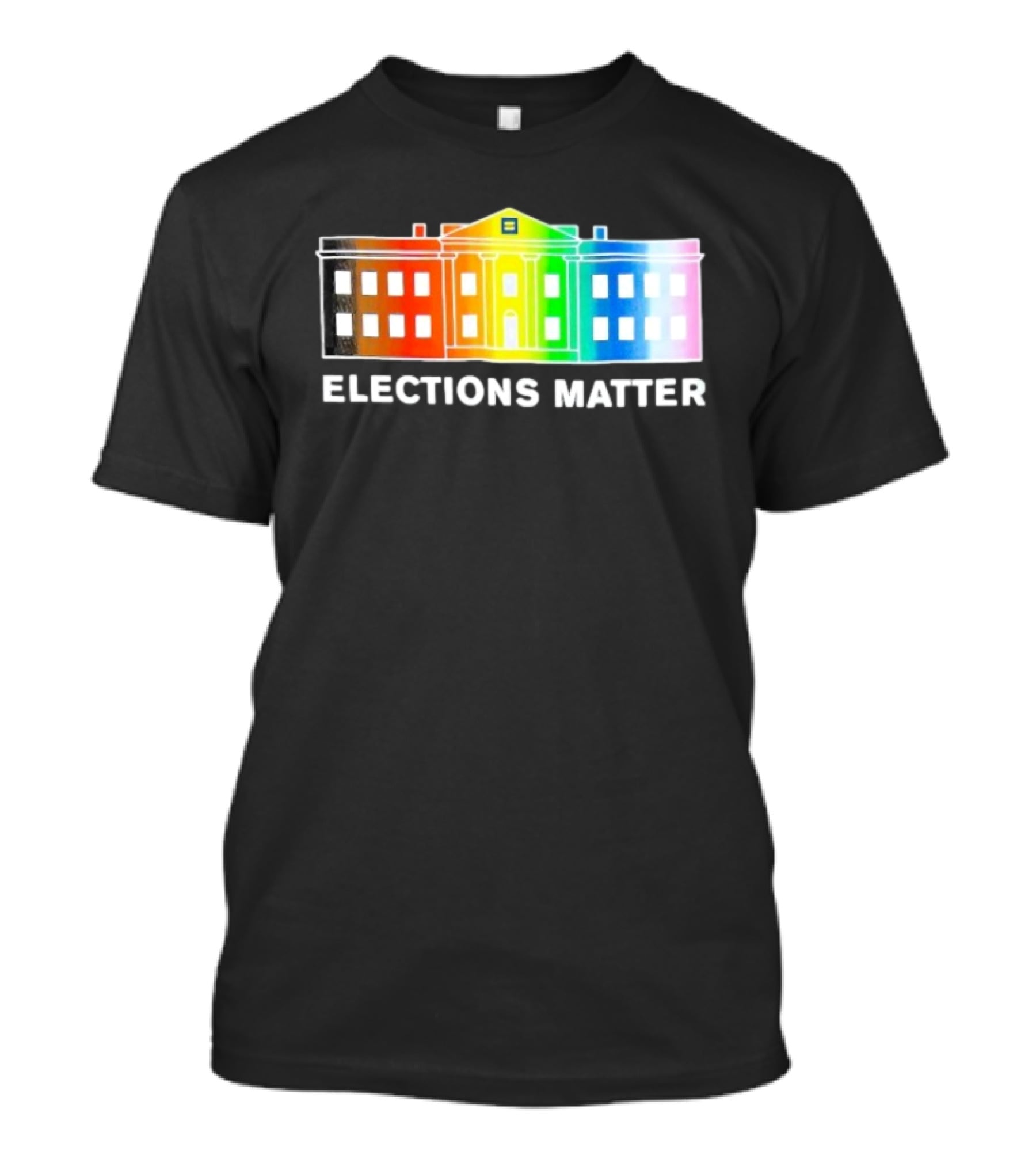 Elections Matter Human Rights Campaign Rainbow White House T-Shirt