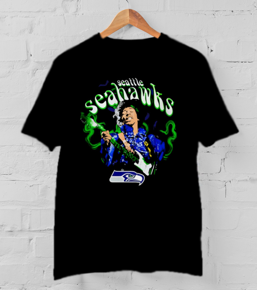 Seattle Seahawks Jimi Hendrix Collaboration NFL Fan T-Shirt