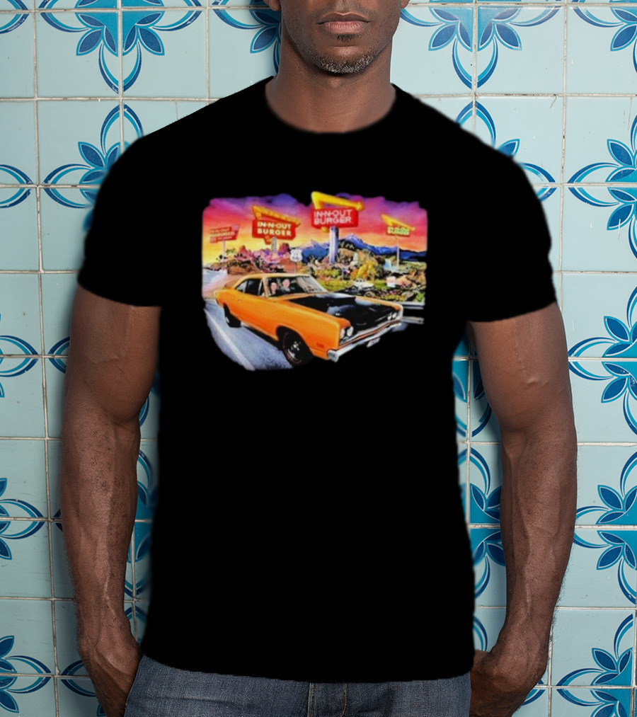In N Out Burger Road Trip Classic Car Sunset Adventure 2026 T-Shirt