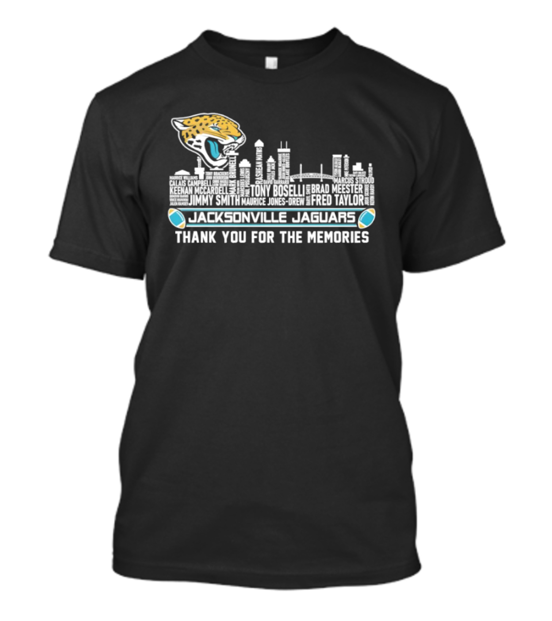 Jacksonville Jaguars City Skyline Thank You For The Memories T-Shirt