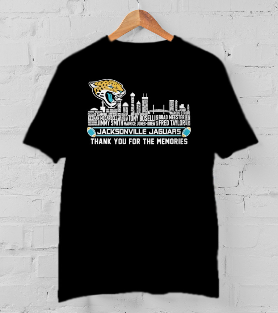 Jacksonville Jaguars City Skyline Thank You For The Memories T-Shirt