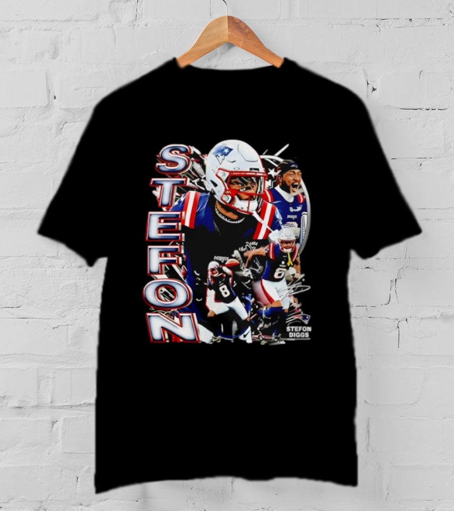 Stefon Diggs New England Style Patriots Fan Collection T-Shirt