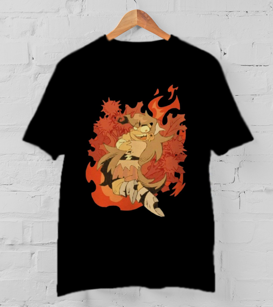 Zeddyzi Ramshackle Vinnie Vibes Flame Character Art Anime T-Shirt