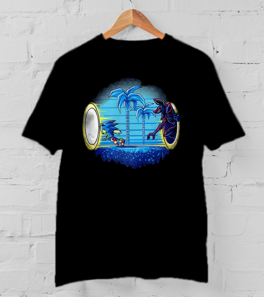 Portal Chase Sonic And Demogorgon Crossover Stranger Things T-Shirt