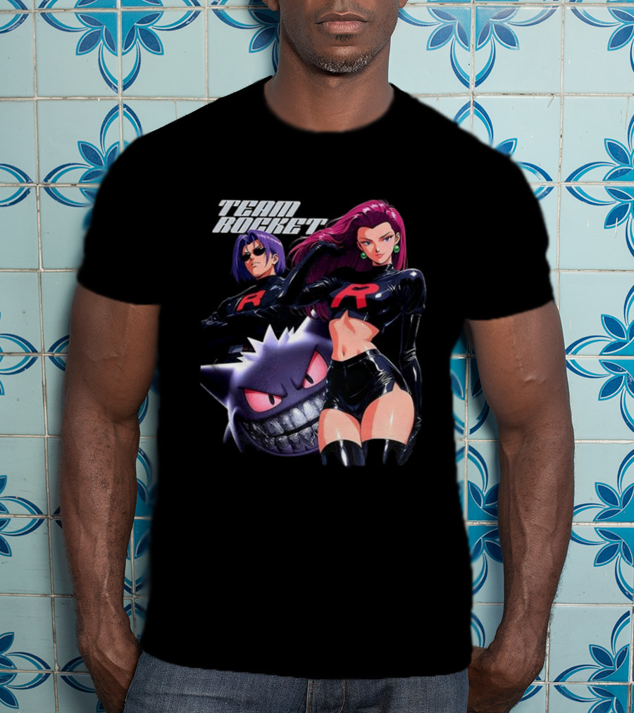 Team Rocket Retro Anime Jessie James Gengar Pokemon T-Shirt