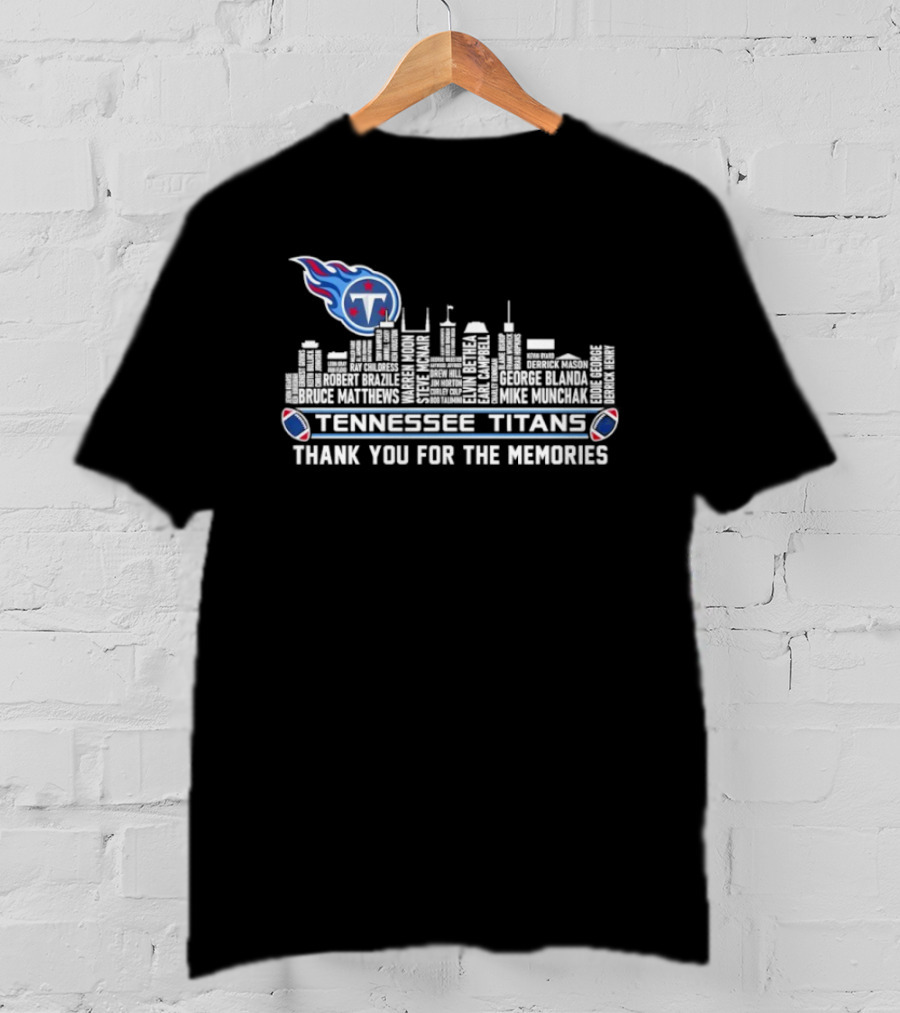 Tennessee Titans Thank You For The Memories City Skyline NFL Football Fan T-Shirt