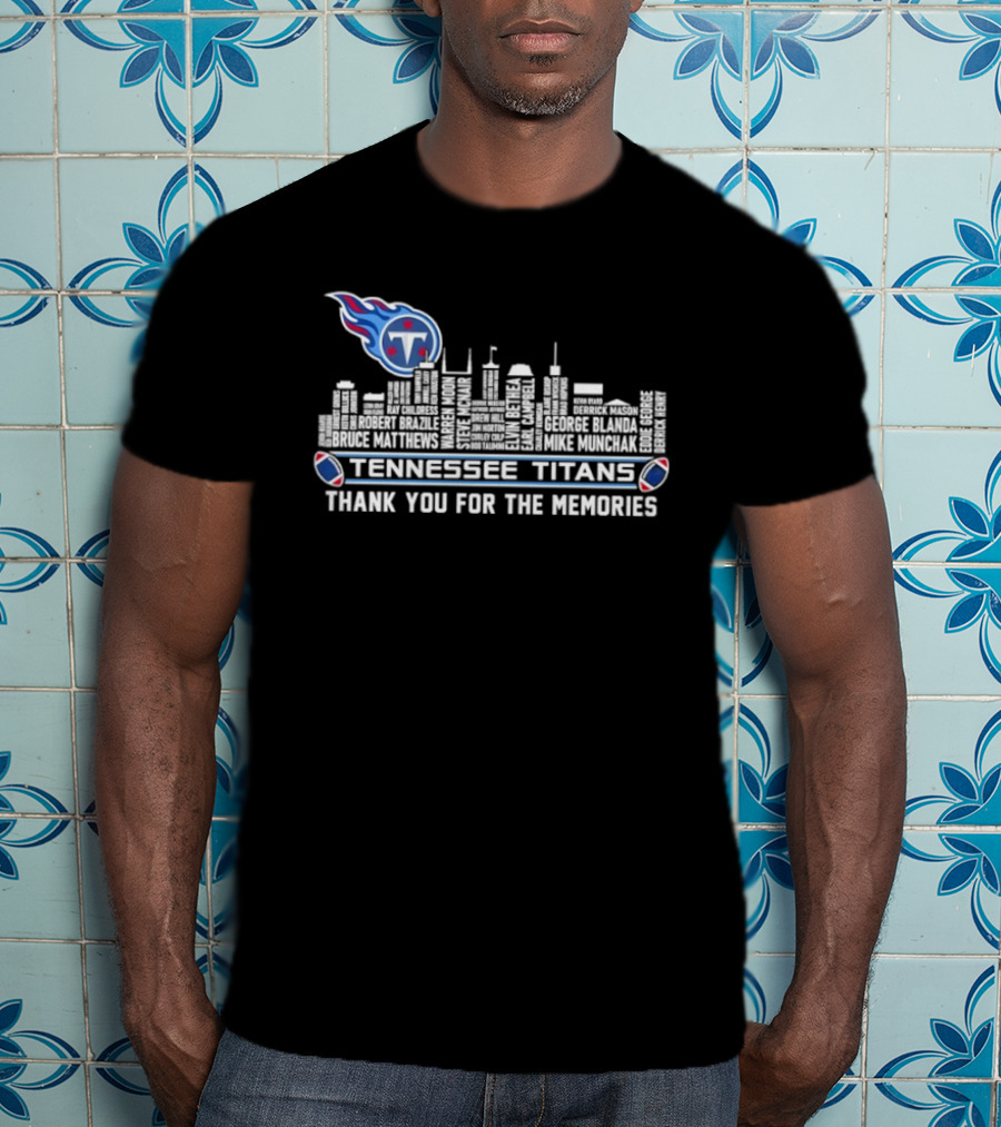 Tennessee Titans Thank You For The Memories City Skyline NFL Football Fan T-Shirt