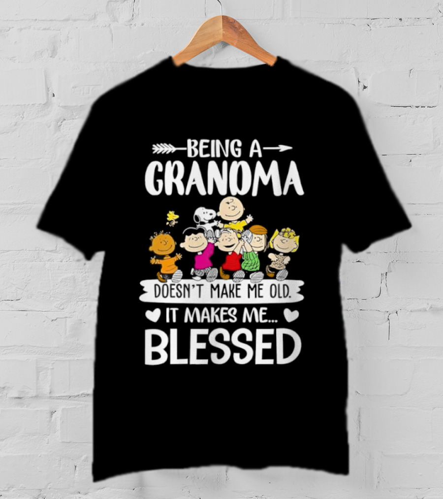 Peanuts Being A Grandma Makes Me Blessed Characters T-Shirt
