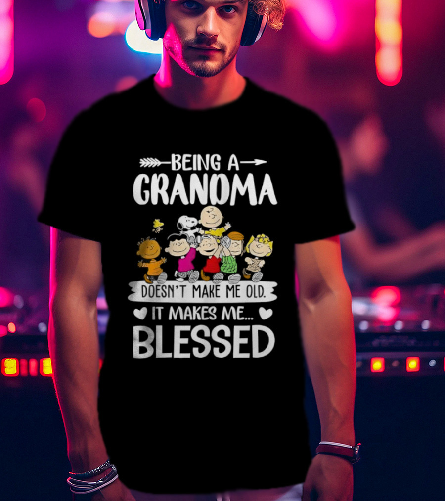 Peanuts Being A Grandma Makes Me Blessed Characters T-Shirt