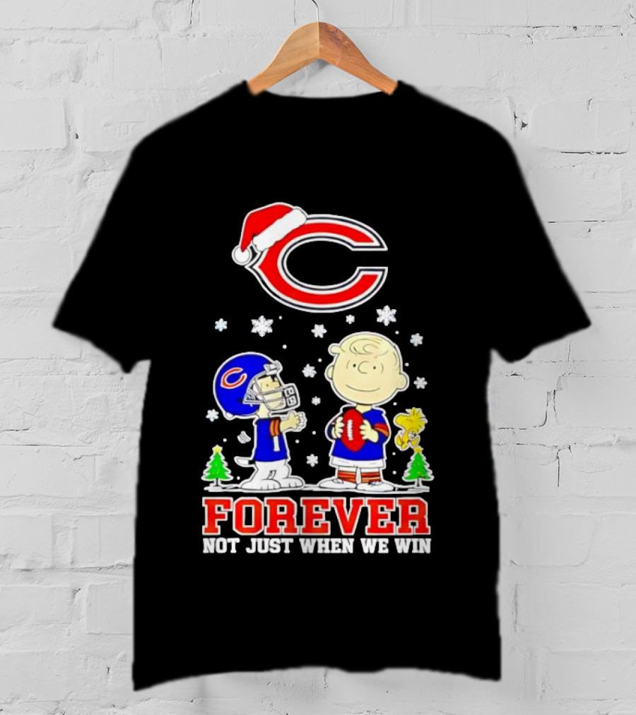 Peanuts Snoopy Christmas Chicago Bears Forever Not Just When We Win T-Shirt