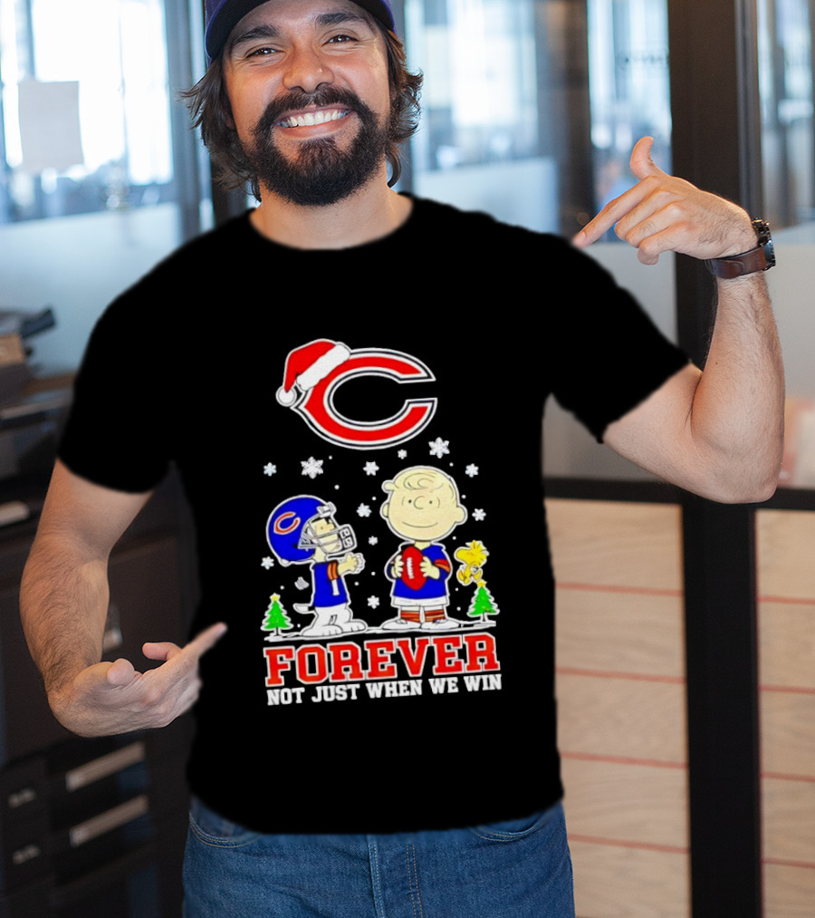 Peanuts Snoopy Christmas Chicago Bears Forever Not Just When We Win T-Shirt