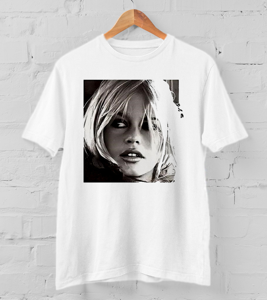 Brigitte Bardot Iconic Black And White T-Shirt