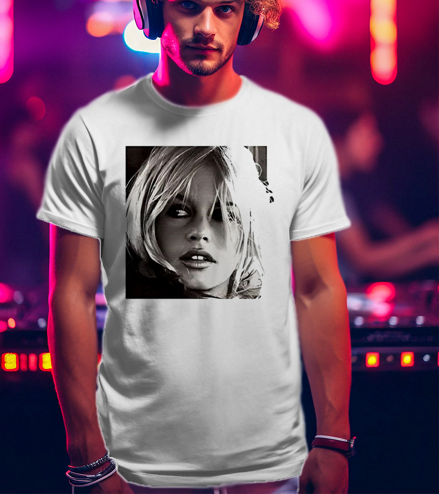 Brigitte Bardot Iconic Black And White T-Shirt