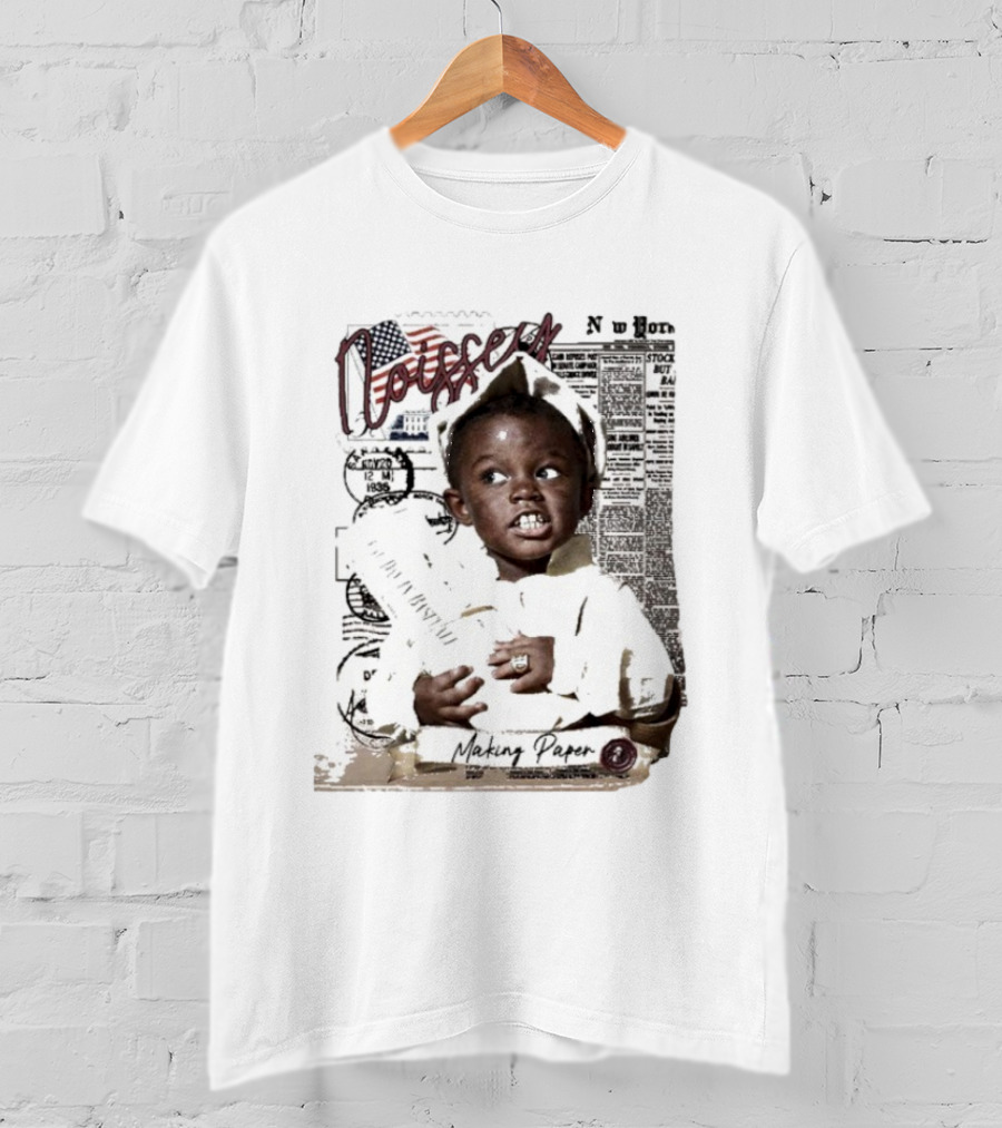 Noissey Making Paper Newsboy Kid Vintage American Newspaper 1935 T-Shirt