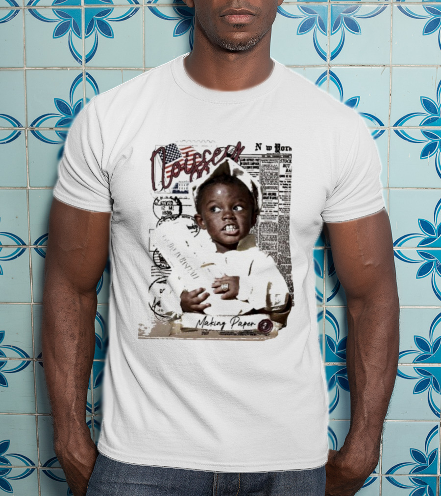 Noissey Making Paper Newsboy Kid Vintage American Newspaper 1935 T-Shirt