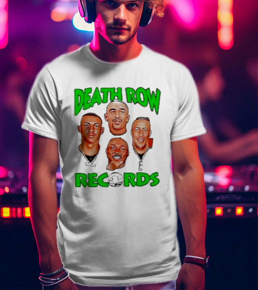 Philadelphia Eagles Philly X Death Row Records AJ Brown Jalen Hurts Devonta Smith Saquon Barkley Faces T-Shirt