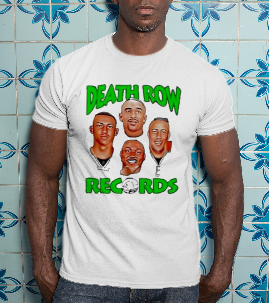 Philadelphia Eagles Philly X Death Row Records AJ Brown Jalen Hurts Devonta Smith Saquon Barkley Faces T-Shirt