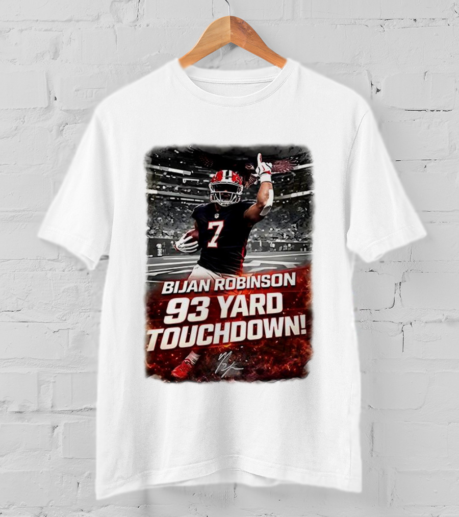Bijan Robinson 93 Yard Touchdown Falcons Beat Rams Week 17 NFL 2025 T-Shirt