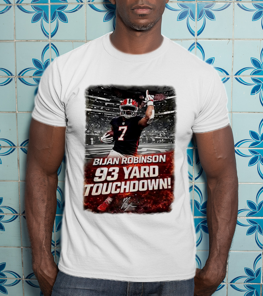 Bijan Robinson 93 Yard Touchdown Falcons Beat Rams Week 17 NFL 2025 T-Shirt