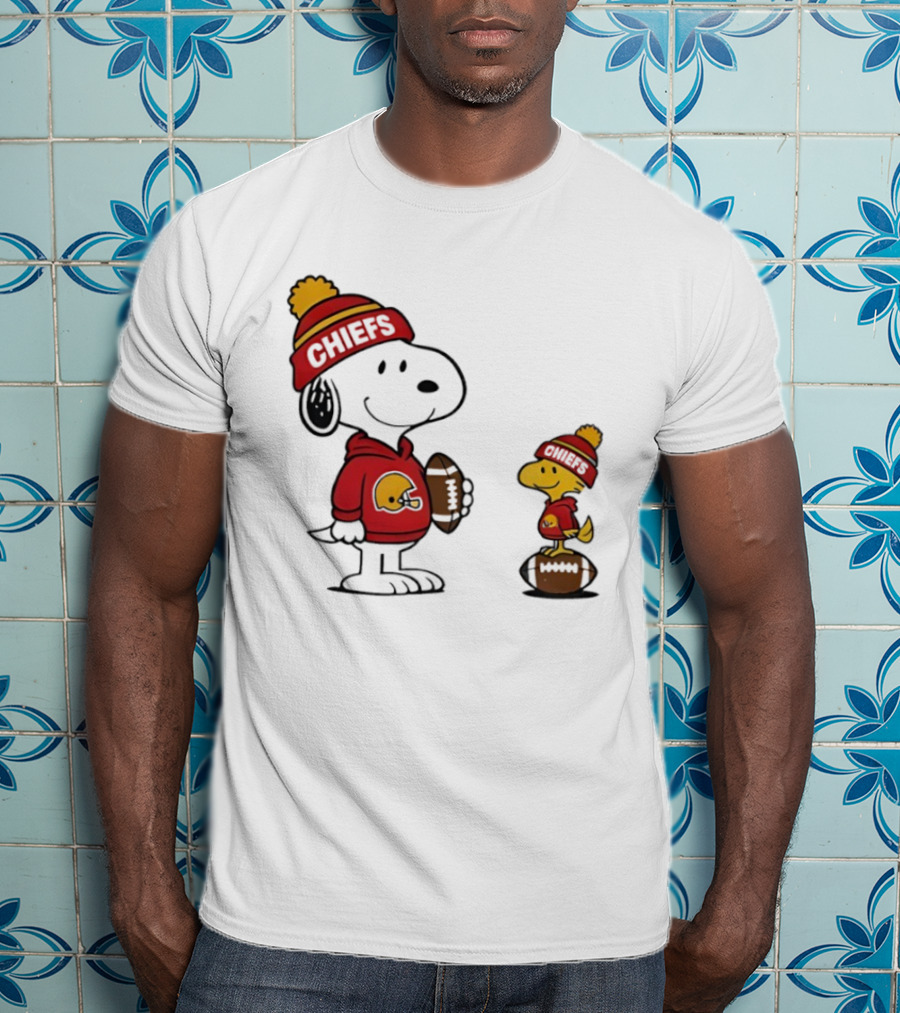 Kansas City Chiefs Snoopy Woodstock NFL Football Fan Gear T-Shirt