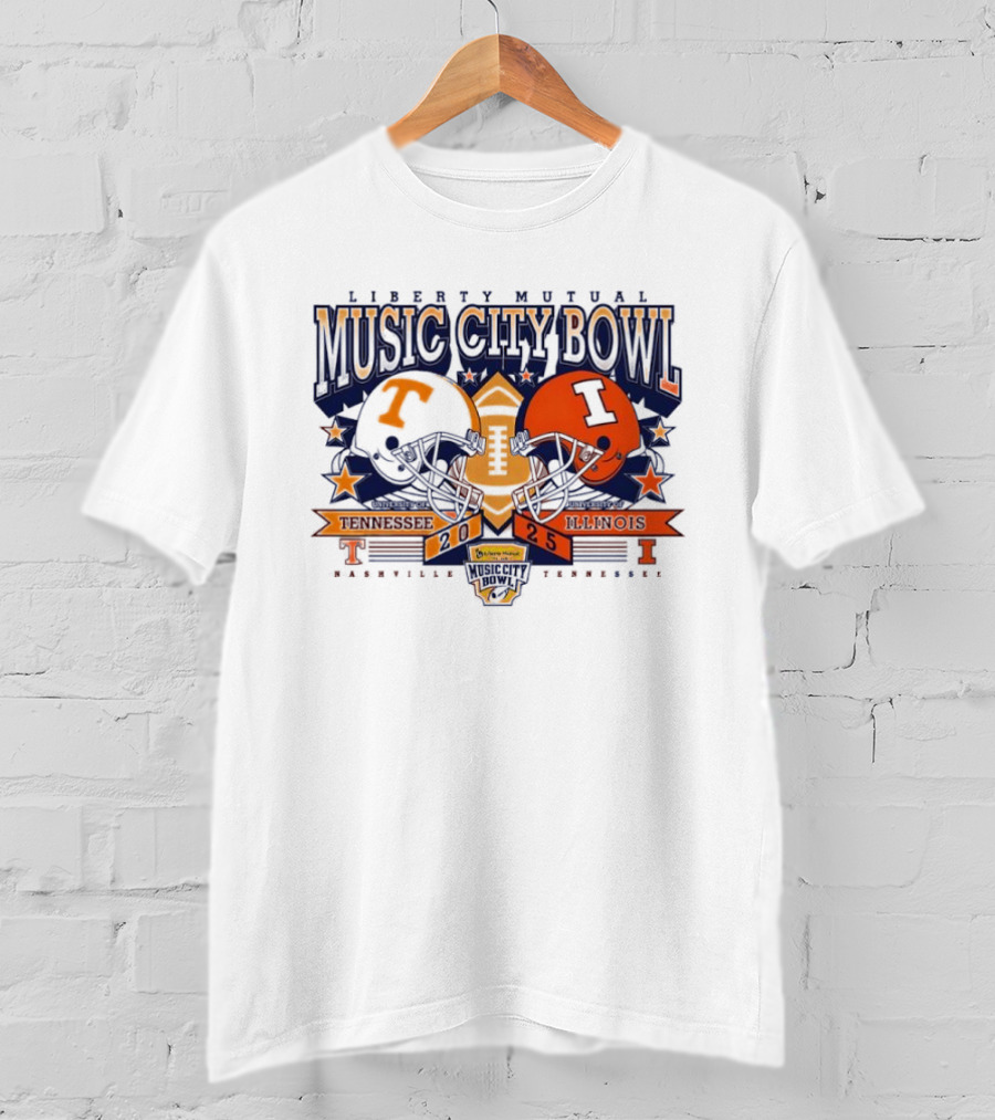 Liberty Mutual Music City Bowl Tennessee Vs Illinois December 2025 Nashville T-Shirt