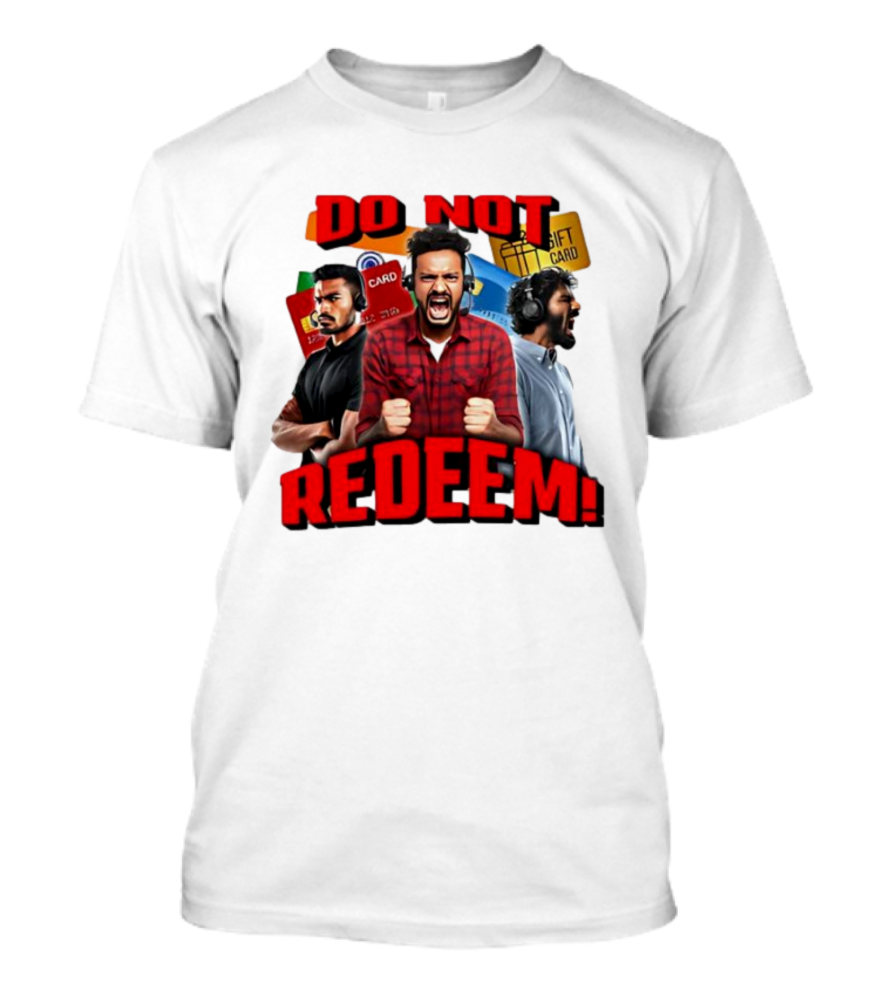 Do Not Redeem Angry Gamer Headphones Credit Gift Cards T-Shirt