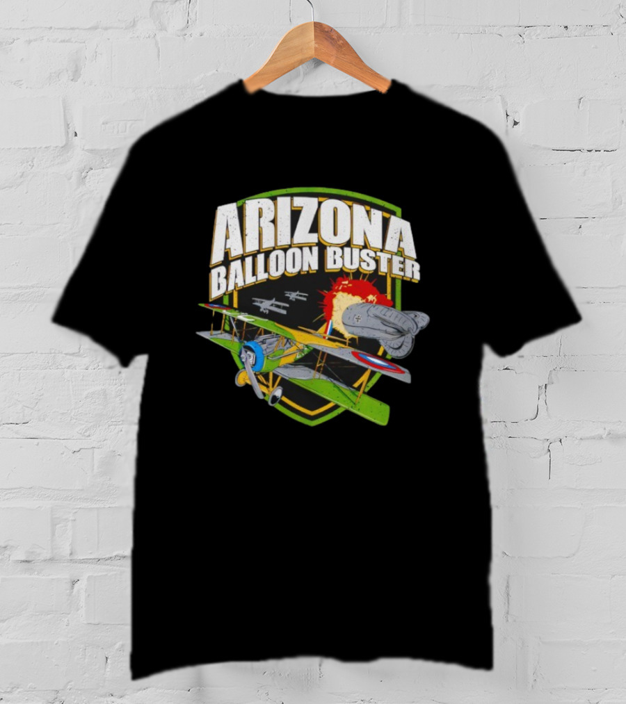 Arizona Balloon Buster Vintage Biplane Battle Explosion Scene T-Shirt