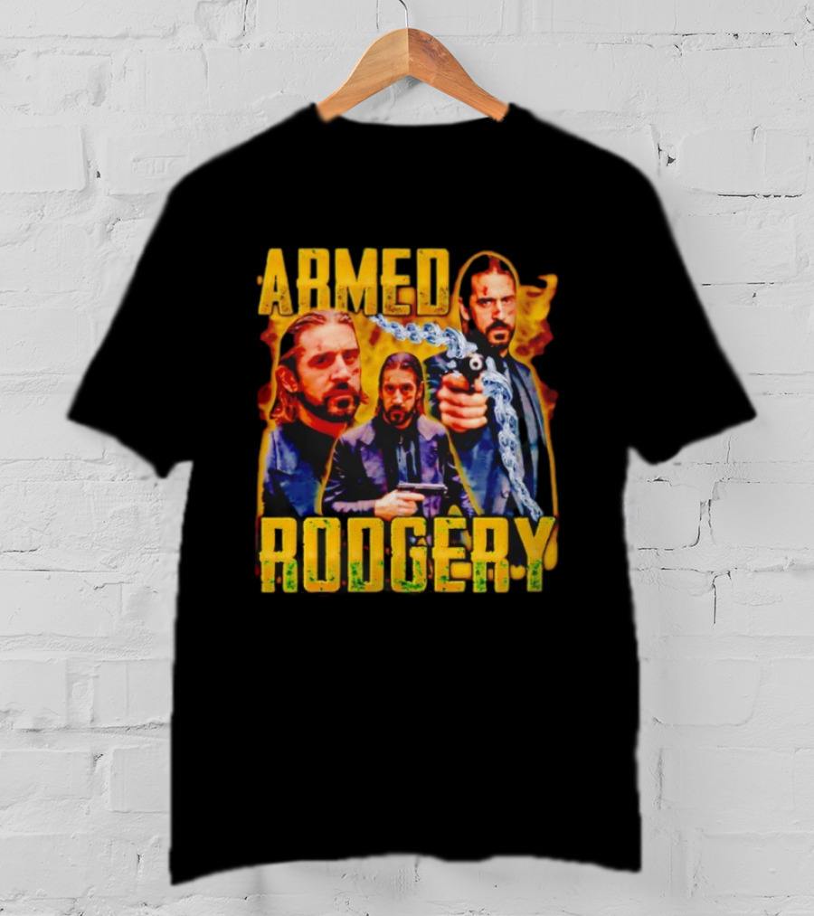 Armed Rodgery Action Movie Inspired Design With Chain And Gun T-Shirt
