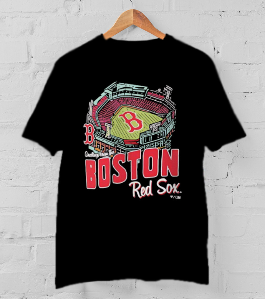 Boston Red Sox Fenway Park Stadium Graphic B Fan Merch Navy T-Shirt